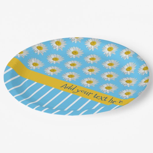 Summer Daisies en Cool Stripes Papieren Bord (Gekanteld)