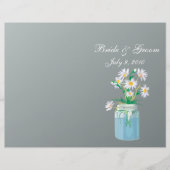 Summer Daisies Folded Wedding Programme (Voorkant)
