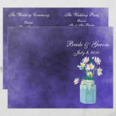 Summer Daisies Folded Wedding Programme (Voorkant / Achterkant)