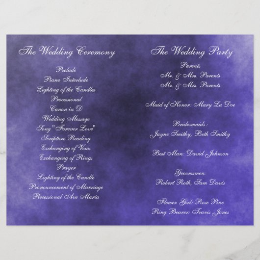 Summer Daisies Folded Wedding Programme (Achterkant)