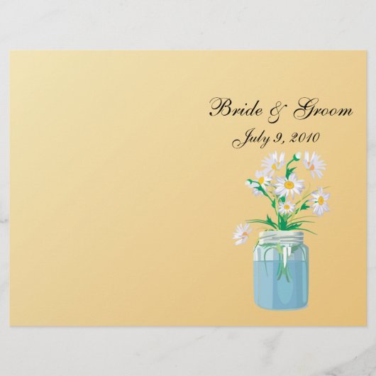 Summer Daisies Folded Wedding Programme (Voorkant)