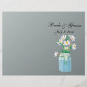 Summer Daisies Folded Wedding Programme (Voorkant)