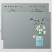 Summer Daisies Folded Wedding Programme (Voorkant / Achterkant)