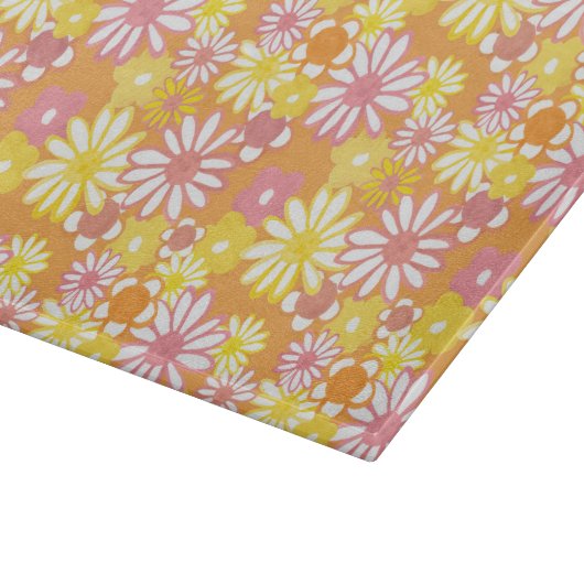 Summer Daisies Glass Cutting Board Snijplank (Hoek)