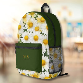 Summer Daisies-monogram Bedrukte Rugzak