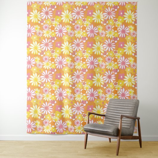 Summer Daisies Tapestry Wandkleed (In situ)