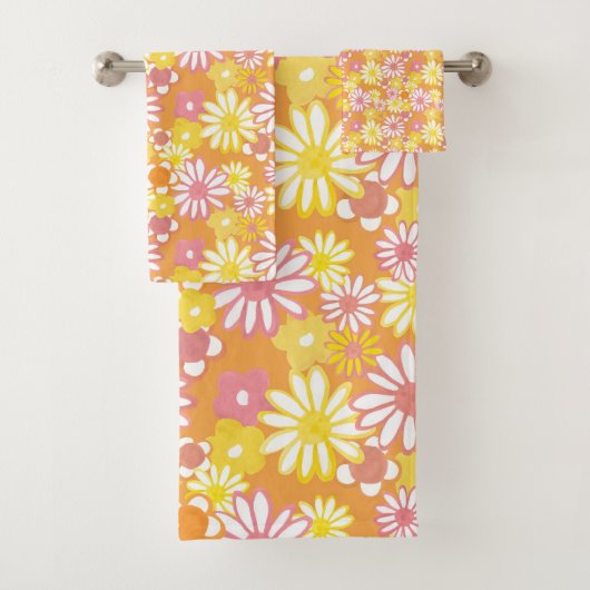 Summer Daisies Towel Set Bad Handdoek (Insitu)