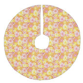 Summer Daisies Tree Skirt Imitatie Linnen Kerstboom Kleed (Voorkant)