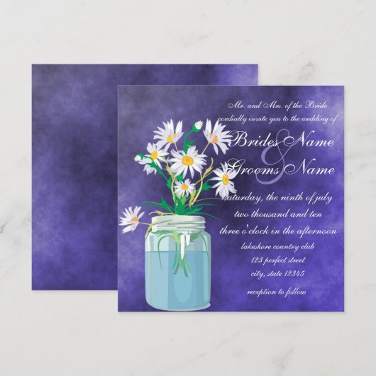 Summer Daisies Wedding Invitations Kaart (Voorkant / Achterkant)