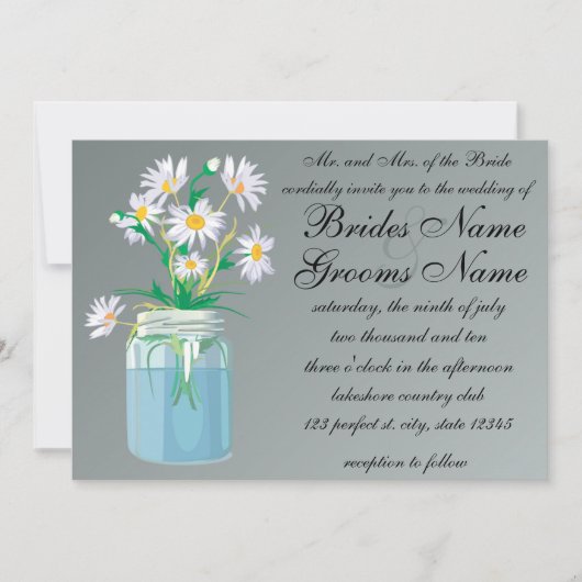 Summer Daisies Wedding Invitations Kaart (Voorkant)
