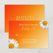 Summer Daisies Wedding RSVP Kaart (Voorkant / Achterkant)