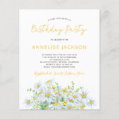 Summer daisies yellow lace BUDGET verjaardagsfeest (Voorkant)