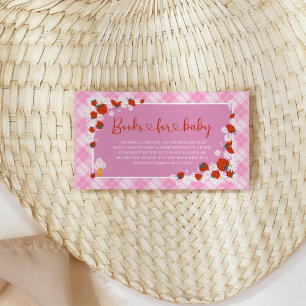 Summer Daisy Berry Sweet boeken voor Baby shower Informatiekaartje
