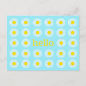 Summer Daisy Blue en Yellow Hallo Briefkaart (Voorkant)