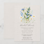 Summer Daisy Blue Wildflower Vrijgezellenfeest Kaart (Voorkant / Achterkant)