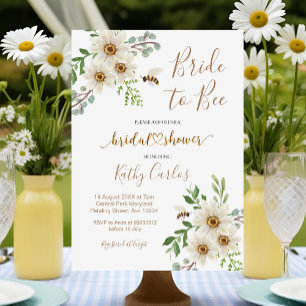 Summer Daisy Bride to Bee Bridal Shower Invitation Kaart