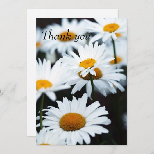Summer Daisy Flat - Hartelijk dank Bedankkaart (Voorkant / Achterkant)