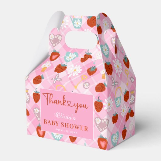 Summer Daisy Flower Berry Sweet Baby shower Bedankdoosjes (Voorkant Zijde)