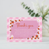 Summer Daisy Flower Berry Sweet Baby shower Bedankkaart (Staand voorkant)