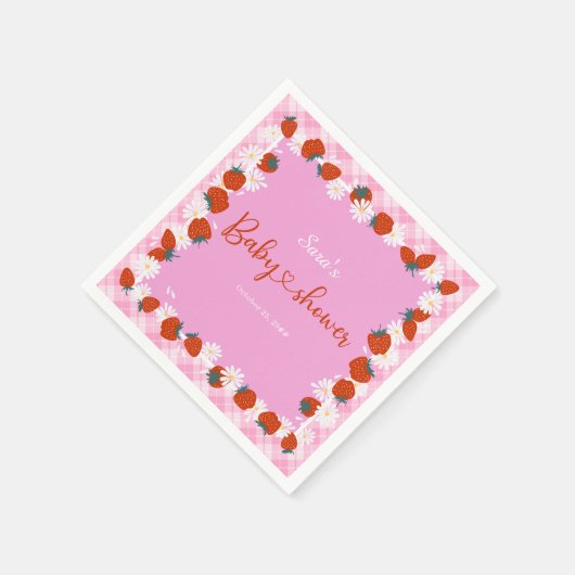 Summer Daisy Flower Berry Sweet Baby shower Servet (Hoek)