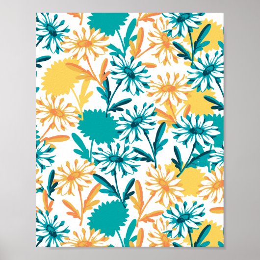 Summer Daisy Flower Garden Poster (Voorkant)