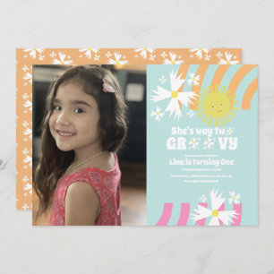 Summer Daisy Flower Retro Way Two Groovy Photo