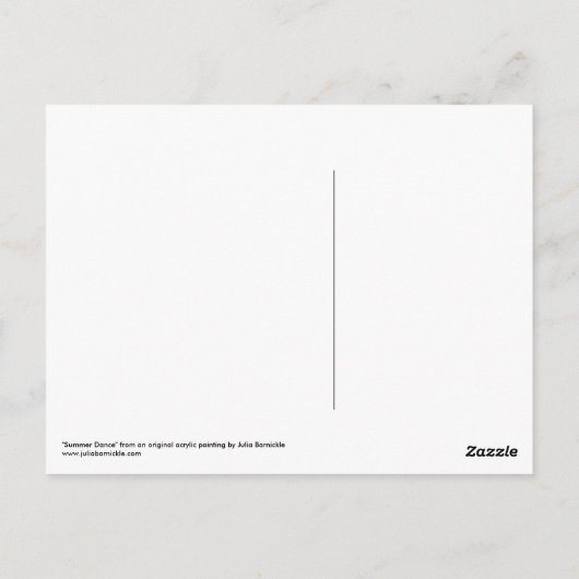 "Summer Dance" Acryllic Art Briefkaart (Achterkant)