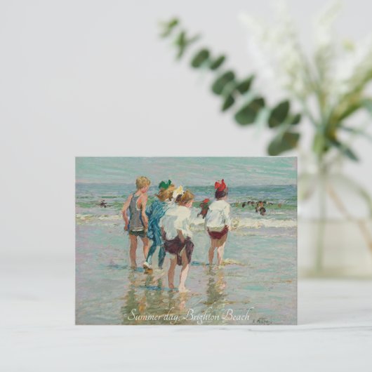 "Summer Day-Brighten Beach-EH Potthast" Briefkaart (Staand voorkant)