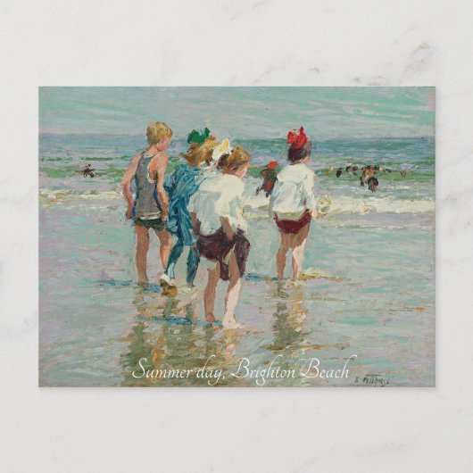 "Summer Day-Brighten Beach-EH Potthast" Briefkaart (Voorkant)
