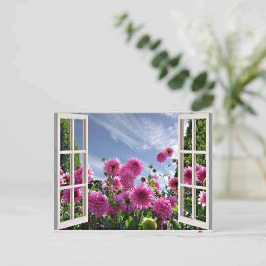 Summer Day, Dahlias in Bloom Briefkaart (Staand voorkant)