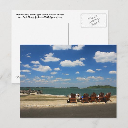 Summer Day op Georges Island, Boston Harbour Briefkaart (Voorkant / Achterkant)