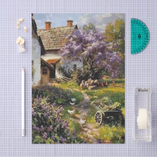 Summer Day with Chickens by Peder Mork Monsted Tissuepapier (Craft)