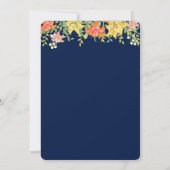 Summer Daylilies on Navy Blue Wedding Invitation Kaart (Achterkant)
