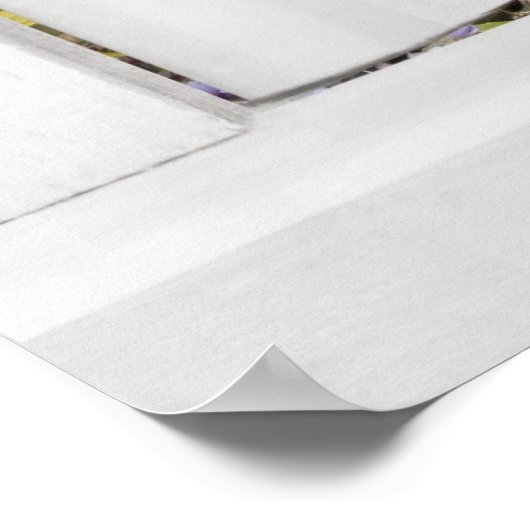 Summer Days - Open Window Uitzicht met Blue Wister Poster (Hoek)