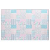 Summer Days roze Roses Faux Patchwork Patroon Stof (Fat Quarter)