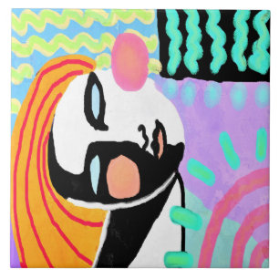 Summer Daze Abstract digitaal schilderen Tegeltje