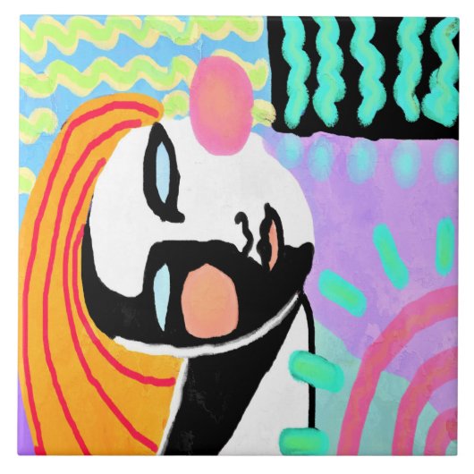 Summer Daze Abstract digitaal schilderen Tegeltje (Voorkant)