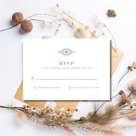 Summer Desert Southwestern Wedding RSVP Kaartje