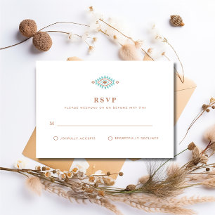 Summer Desert Southwestern Wedding RSVP Kaartje