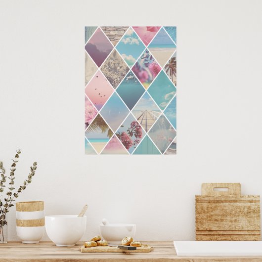 Summer Diamond Pattern Poster (Keuken)