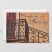 Summer Dinner op Balcony French Style Kaart (Voorkant)