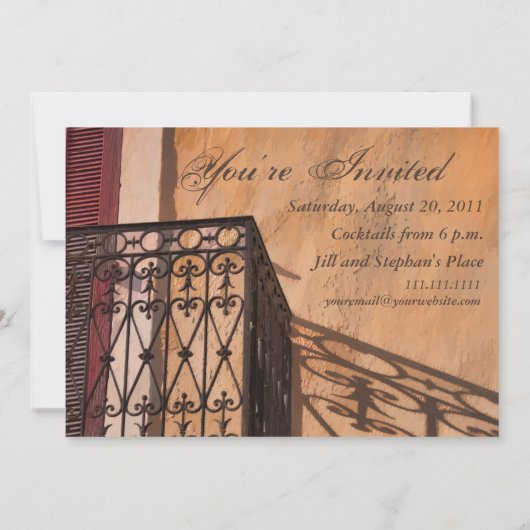 Summer Dinner op Balcony French Style Kaart (Achterkant)