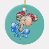 Summer Diving Santa Summer Vacking Beach Keramisch Ornament (Voorkant)