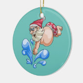 Summer Diving Santa Summer Vacking Beach Keramisch Ornament (Links)