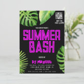 Summer DJ Event Beach Party Bar Flyer Kaart (Staand voorkant)
