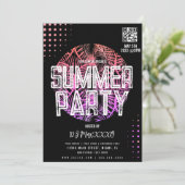 Summer DJ Event Beach Party Bar Flyer Kaart (Staand voorkant)