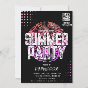Summer DJ Event Beach Party Bar Flyer Kaart