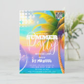 Summer DJ Event Beach Party Club Flyer C Kaart (Staand voorkant)