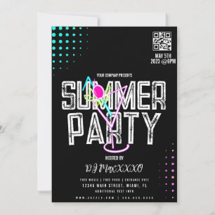 Summer DJ Event Cocktail Party Bar Flyer Kaart