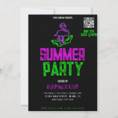 Summer DJ Night Event Party Bar Flyer Kaart (Voorkant)